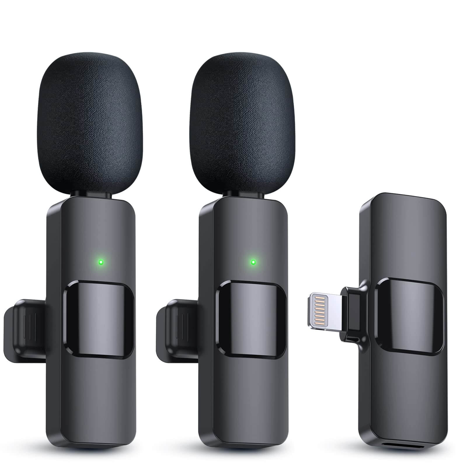 PQRQP 2 Pack Wireless Lavalier Microphones for iPhone 
